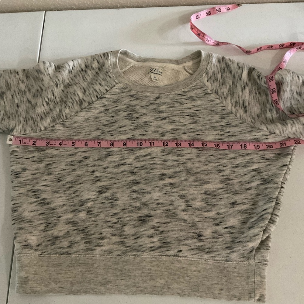 J. Crew Vintage Fleece Cotton Sweatshirt Speckled Heather Grey Women’s Size XS - Picture 4 of 10